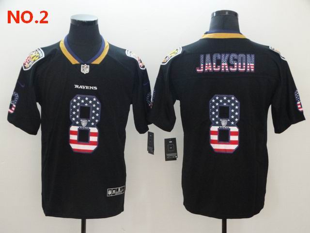 Men's Baltimore Ravens 8 Lamar Jackson Jesey NO.2;